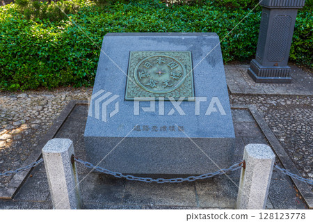 Tokyo Nihonbashi: Replica of the Japanese National Highway Origin Marker 128123778