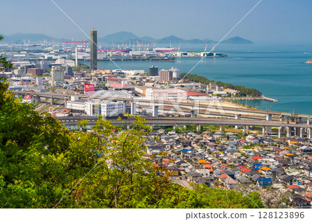 <Kagawa Prefecture> Gold Tower and Sakaide City 128123896
