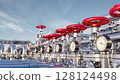 Oil and gas industrial pipelines of refinery plant or petrochemical industry. 3d illustration 128124498
