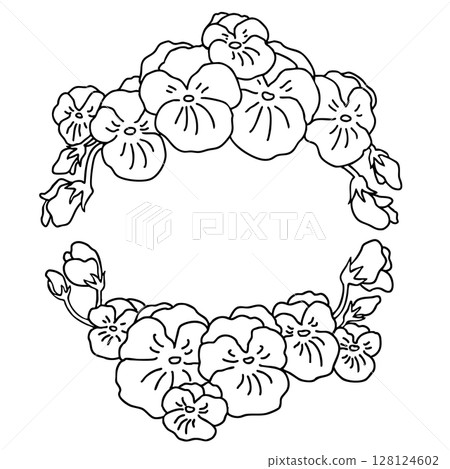 Pansy decorative frame Pansy decorative frame 128124602