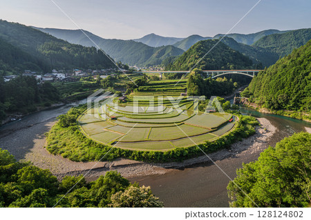 Scenery of rice terraces, Aragi Island, Aridagawa Town, Wakayama Prefecture 128124802