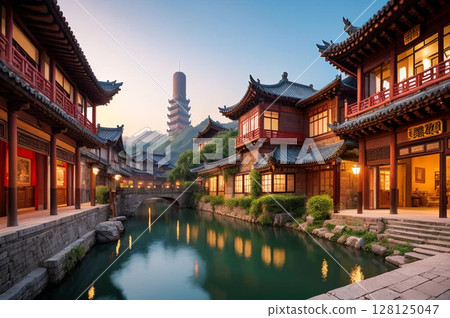 中式山水 128125047