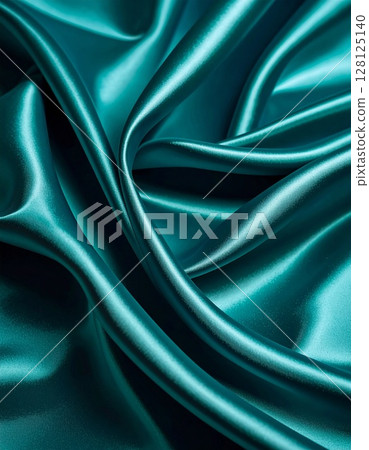 Teal satin texture with ripples Teal satin texture with ripples 128125140