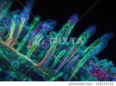 Tiny Microorganism City Civilization in Water Drop Microscopic World Tiny Microorganism City Civilization in Water Drop Microscopic World 128125216