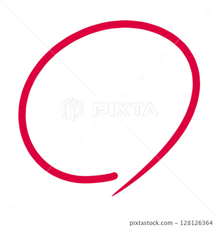 徒手繪製的簡單紅色圓圈 128126364