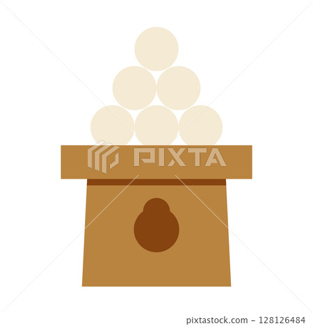 月見團子和三寶的簡單插圖 128126484