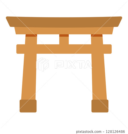 棕色牌坊的簡單平面插圖 128126486
