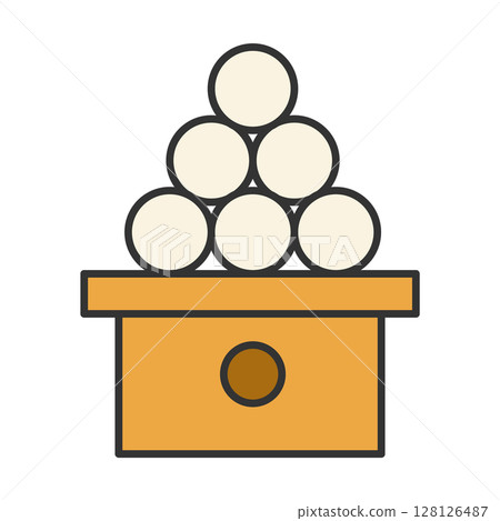 Tsukimi dango and three lines illustration material 128126487