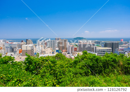 Yokosuka cityscape as seen from Heiwa Central Park, Yokosuka, Kanagawa Prefecture Yokosuka cityscape as seen from Heiwa Central Park, Yokosuka, Kanagawa Prefecture 128126792