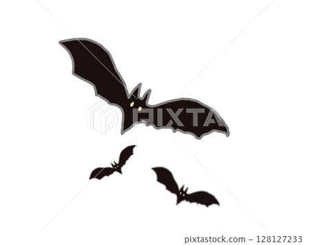 Illustration of large and small bats flying 128127233