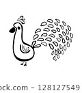 vector illustration of rooster 128127549