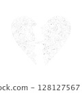 black and white hearts isolated on white 128127567