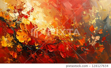 Fantastic texture background of red flames glowing in the dark 128127634