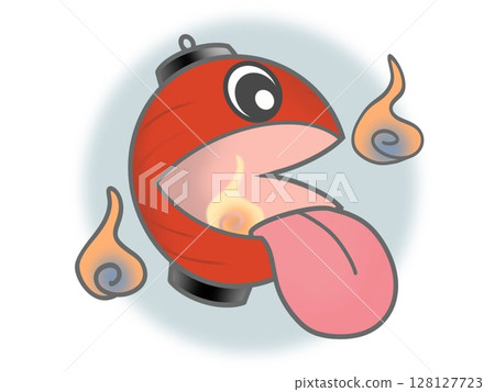 Fireball and lantern ghost with background 128127723