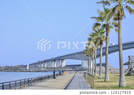 Scenery of Arai Benten Sea Fishing Park in Kosai City Scenery of Arai Benten Sea Fishing Park in Kosai City 128127919
