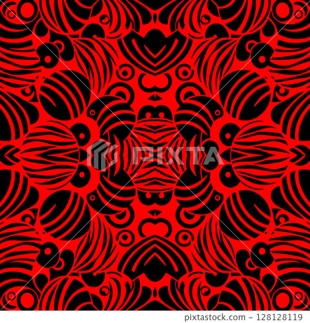 simple seamless abstract black and red pattern, texture 128128119