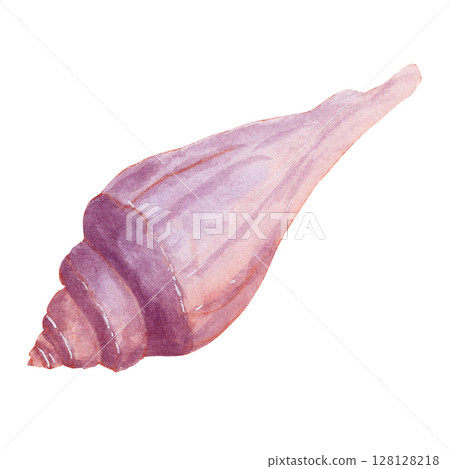 Watercolor light purple fantasy seashell from shore  128128218