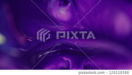 Acrylic fluid. Paint liquid. Defocused purple pink color chemical water splash pigment flowing spatter on abstract creative background. Acrylic fluid. Paint liquid. Defocused purple pink color chemical water splash pigment flowing spatter on abstract creative background. 128128388