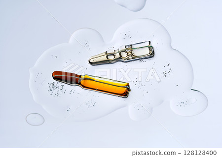 The texture of a cosmetic preparation with two ampoules. The texture of a cosmetic preparation with two ampoules. 128128400