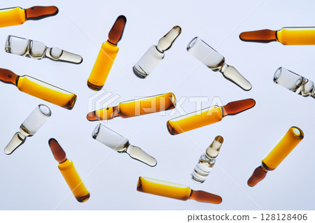 Beautiful background with different ampoules. Beautiful background with different ampoules. 128128406