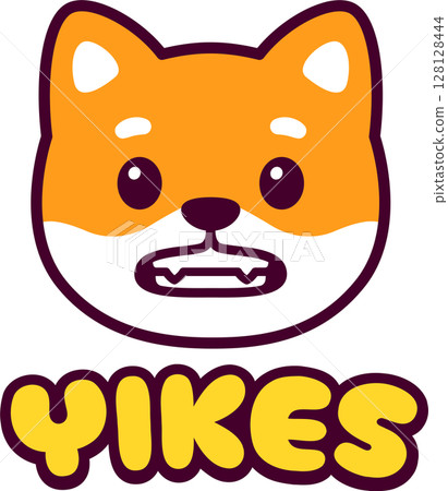 Yikes, cute cartoon grimacing Shiba Inu face drawing Yikes, cute cartoon grimacing Shiba Inu face drawing 128128444