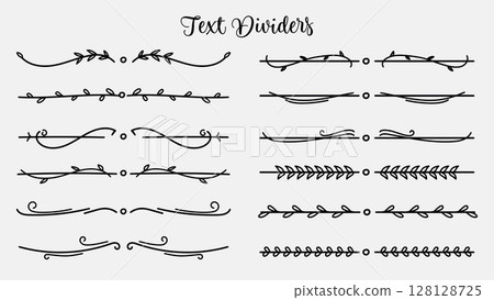 Hand drawn nature text divider for text layout separator decoration element collection. 128128725