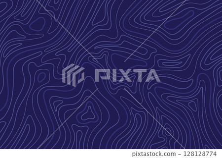 Abstract blue line art topographic contours isolated on blue background 128128774