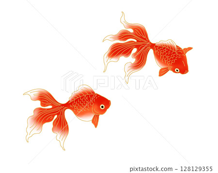 Goldfish Japanese style material 128129355