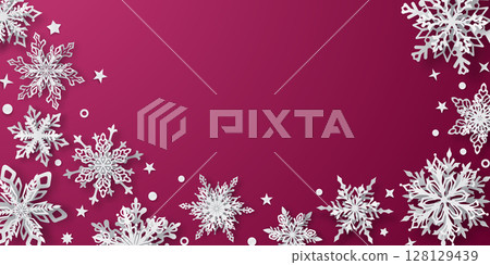 Christmas illustration with beautiful snowflakes Christmas illustration with beautiful snowflakes 128129439
