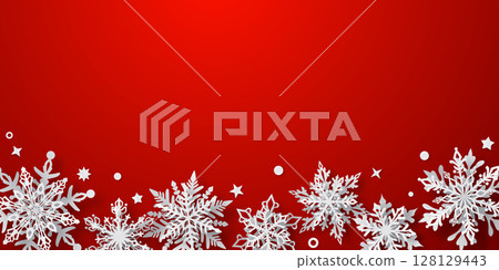Christmas illustration with beautiful snowflakes 128129443