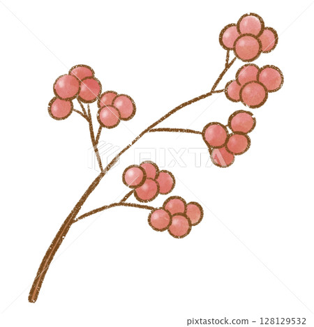 水彩風格的紅樹插圖|秋季植物圖案材料 128129532