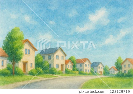 住宅區藍天 128129719