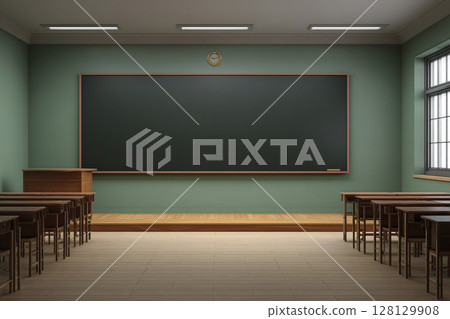 Empty Classroom Scene Empty Classroom Scene 128129908