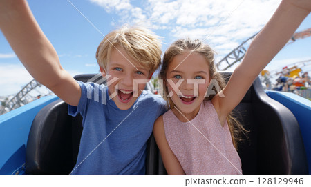 Joyful Roller Coaster Ride 128129946