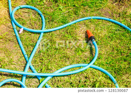 Blue plastic sprayer for gardening 128130087