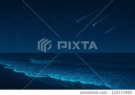 Shooting stars and glowing waves 128131990