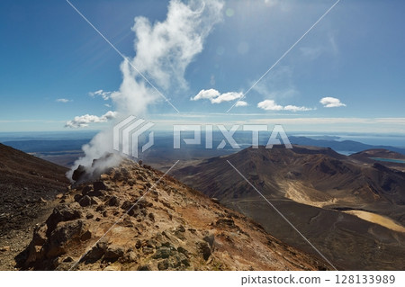 Steam vent in New Zealand active volcano Steam vent in New Zealand active volcano 128133989