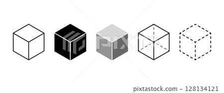 Cube shapes in 3D projection. Isometric squares isolated on white background. Geometric cubic forms with 3 sides. Ice or sugar bricks, boxes or containers silhouettes. Vector graphic illustration. Cube shapes in 3D projection. Isometric squares isolated on white background. Geometric cubic forms with 3 sides. Ice or sugar bricks, boxes or containers silhouettes. Vector graphic illustration. 128134121