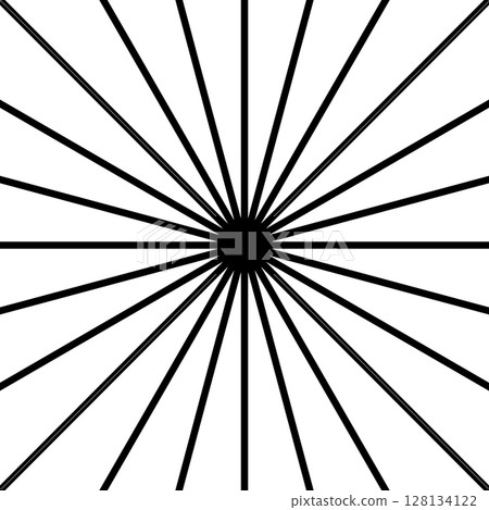 Straight radial lines. Black sun rays isolated on white background. Sunburst, sunlight or sunshine sign. Radiance, flare, explosion or firework icon. Vector graphic illustration Straight radial lines. Black sun rays isolated on white background. Sunburst, sunlight or sunshine sign. Radiance, flare, explosion or firework icon. Vector graphic illustration 128134122
