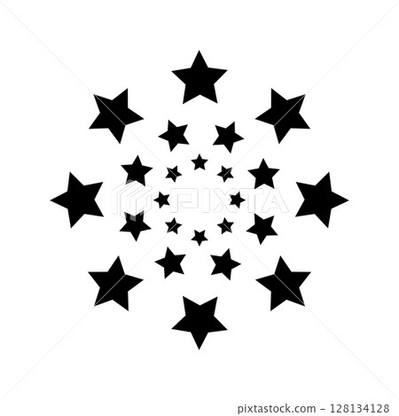 Concentric circles with star borders isolated on white background. Prize, success or award print. Starry rings emblem template. Vector graphic illustration Concentric circles with star borders isolated on white background. Prize, success or award print. Starry rings emblem template. Vector graphic illustration 128134128