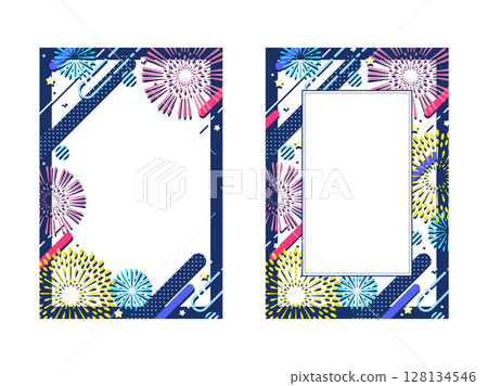 A postcard with a pop fireworks illustration 128134546