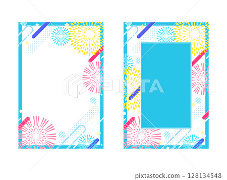 A postcard with a pop fireworks illustration 128134548
