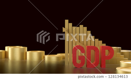 The GDP and gold coins for Business concept 3d Rendering. 128134613
