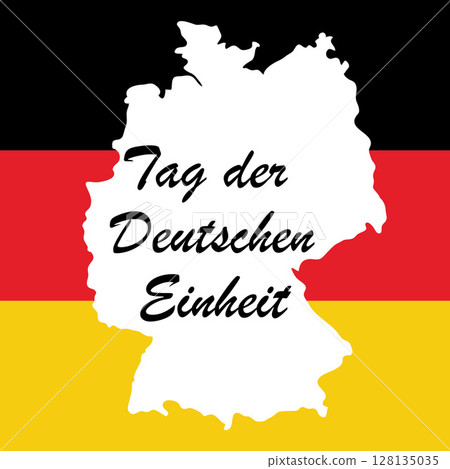 German unity day with country map and flag background illustration German unity day with country map and flag background illustration 128135035