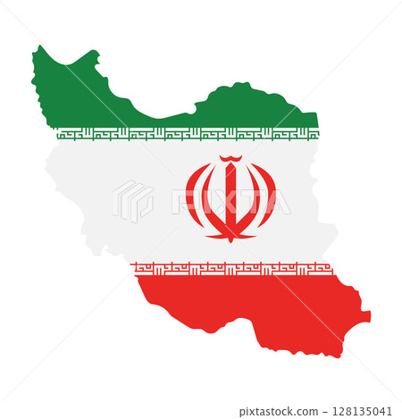 Iran map flag republic of with the iranian country banner illustration Iran map flag republic of with the iranian country banner illustration 128135041