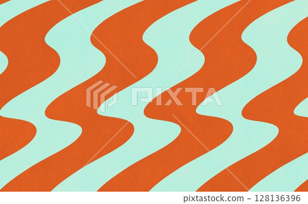 Wavy pattern (light blue x orange) Wavy pattern (light blue x orange) 128136396