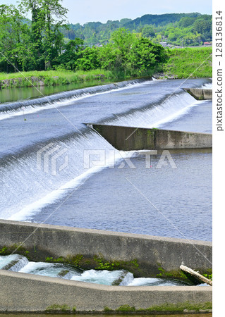 Ogura Weir, Omoi River, upstream, Tochigi City 128136814