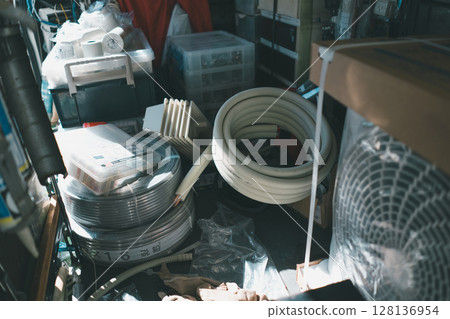 Air conditioner shop work car Air conditioner shop work car 128136954