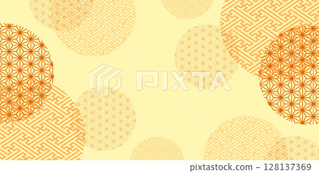 Japanese pattern orange autumn background Japanese pattern orange autumn background 128137369