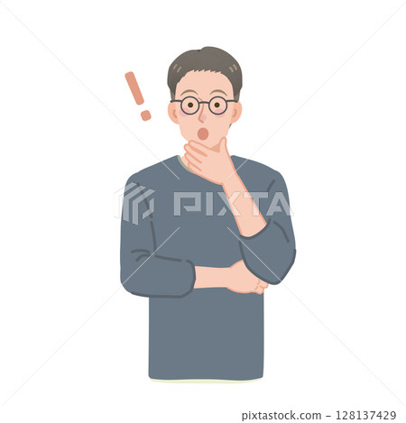 A man in casual clothes coming up with an idea 128137429